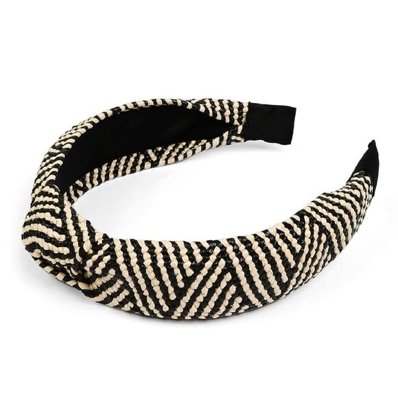 Knotted Headbands for Women Summer Trendy Straw Headband with Knot, 3PCS Women B - Picture 4 of 7